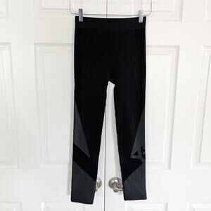 Y-3 Yohji Yamamoto Adidas Classic Seamless Knit Tights in Black Carbon